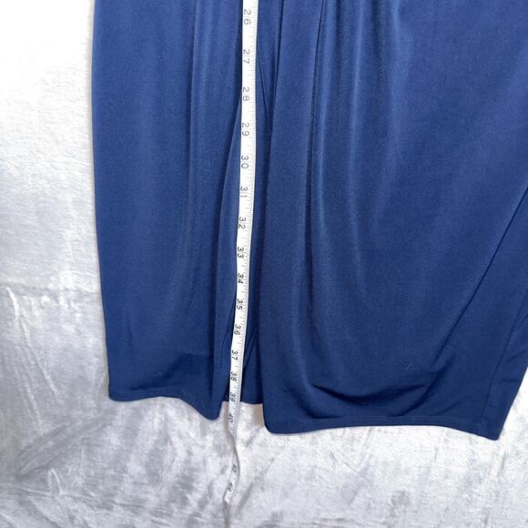 Vince Camuto Twist Knot Jersey Dress 10 Navy Blue Lined Ruched Back NWT! - Picture 10 of 16